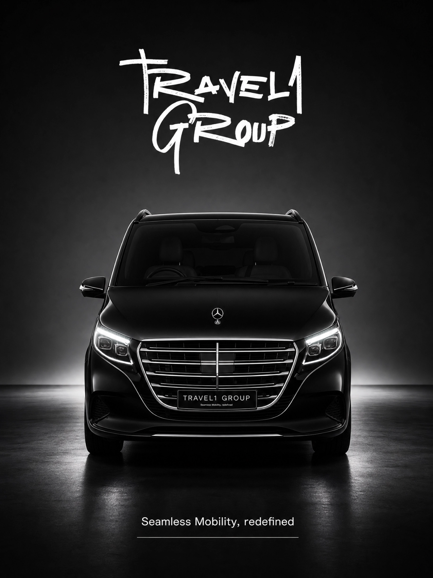 Travel1Group black Mercedes-Benz V300d poster